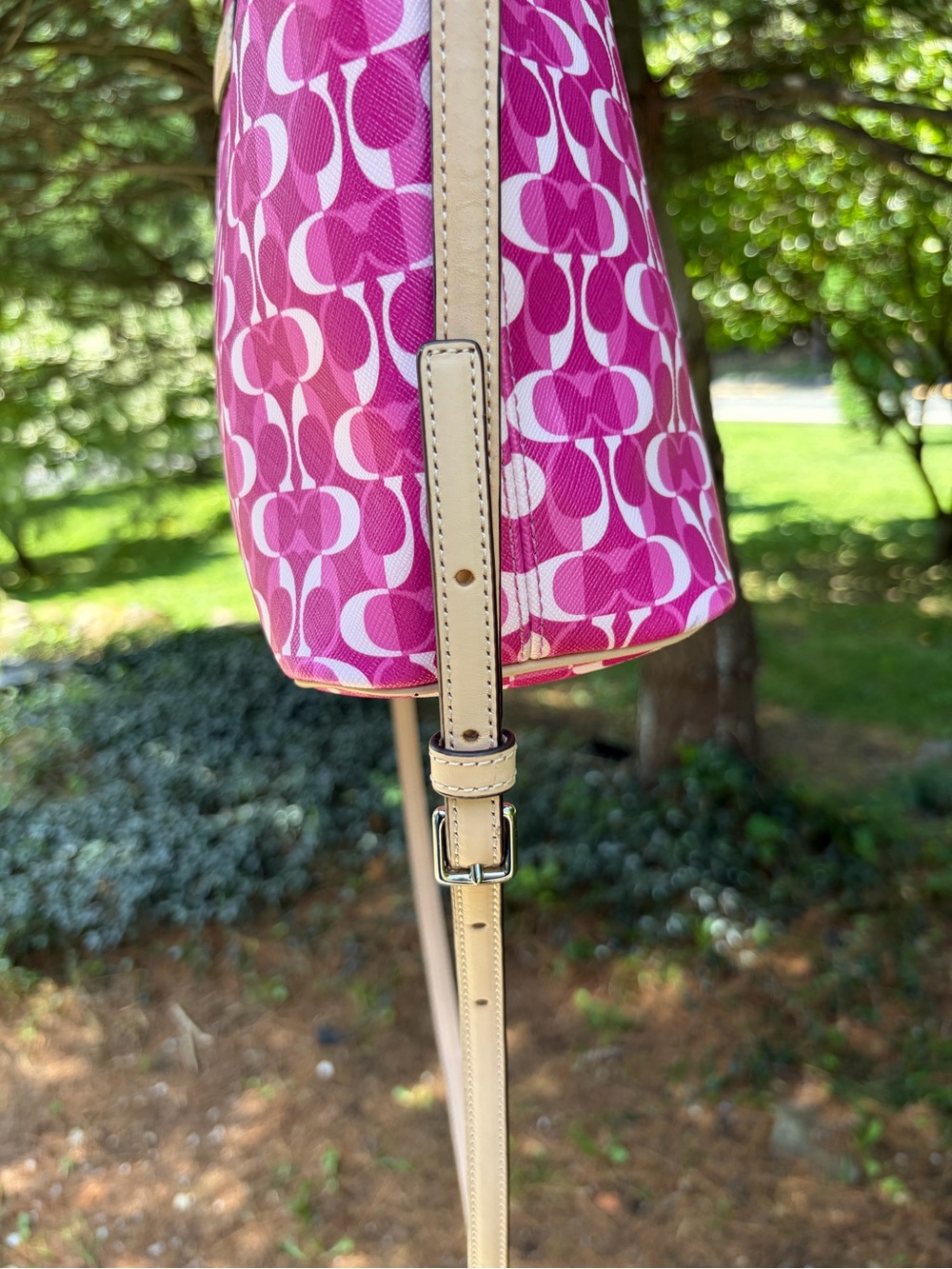 COACH Park Metro Dream C Small Tote F26201 Pink Signature Crossbody NWOT - Picture 14 of 14